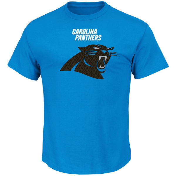 Men NFL Carolina Panthers Majestic Critical Victory TShirt Blue
